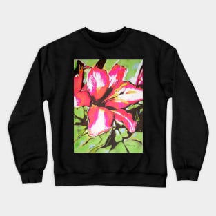 stylized abstract red Lily flower Crewneck Sweatshirt